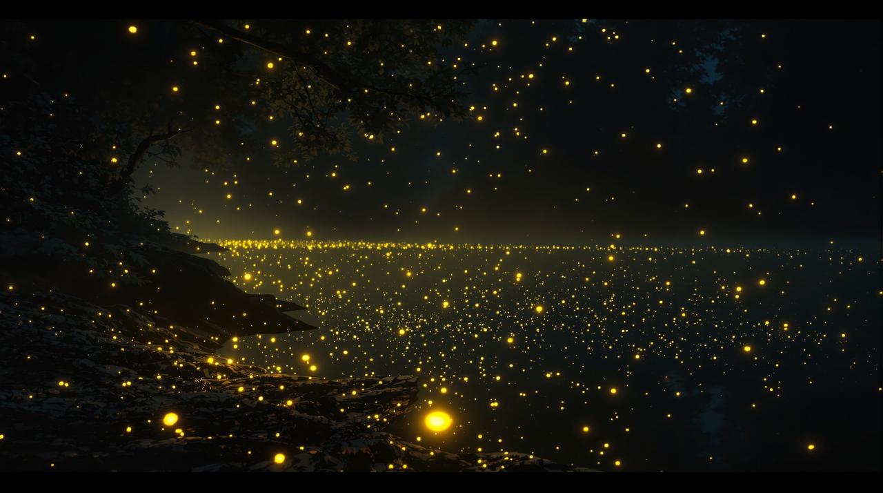 骑士影视 - 菊花园里的萤火虫之夜：仲夏梦幻光影